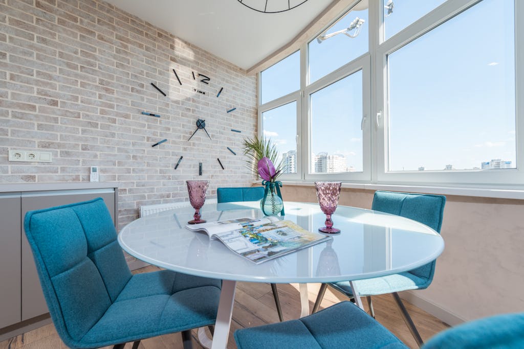 Cozy dining zone in light modern apartment
